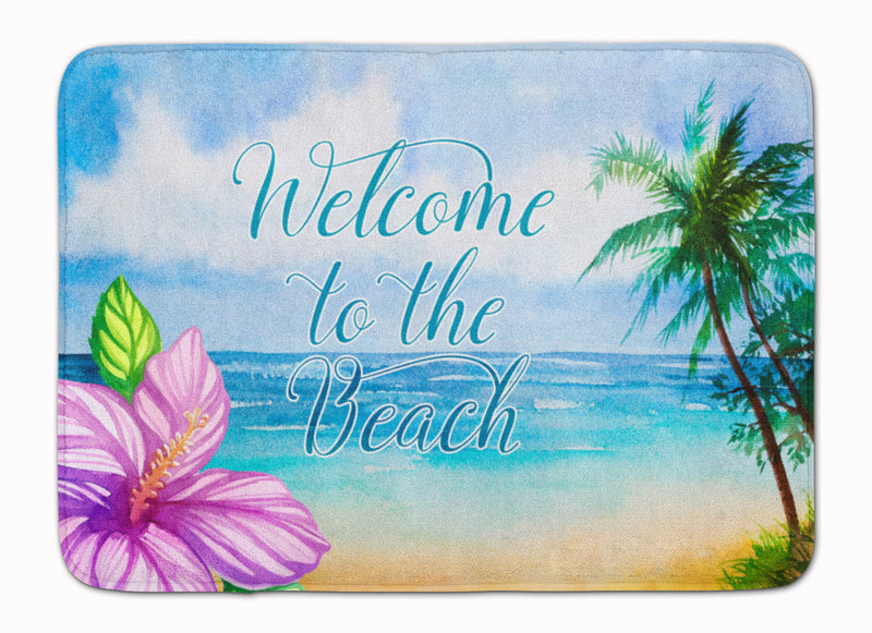 Beach Scene Welcome Machine Washable Memory Foam Mat BB8530RUG