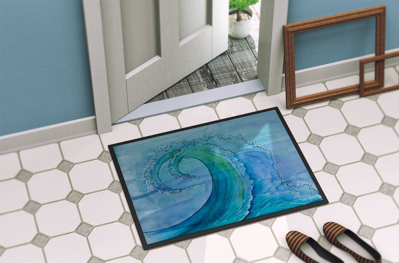 Abstract Wave Doormat - 24x36 Decorative Floor Mat – Indoor/Outdoor Rug with Artistic Flair BB8531JMAT