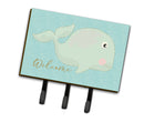Whale Welcome Leash or Key Holder Wall Hooks, Coat Rack Wall Mount, for Hanging Keys, Towels, Aprons, Leashes