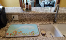 Dolphin Underwater Scene Dish Drying Mat Absorbent Dish Drying Mat Pad for Kitchen Counter Dish Drainer Mat for Countertop, 14 x 21", Multicolor
