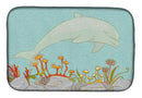 Dolphin Underwater Scene Dish Drying Mat Absorbent Dish Drying Mat Pad for Kitchen Counter Dish Drainer Mat for Countertop, 14 x 21", Multicolor