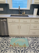 Dolphin Underwater Scene Memory Foam Kitchen Mat Machine Washable Anti-Fatigue Cushion Comfort Bath or Kitchen Rug