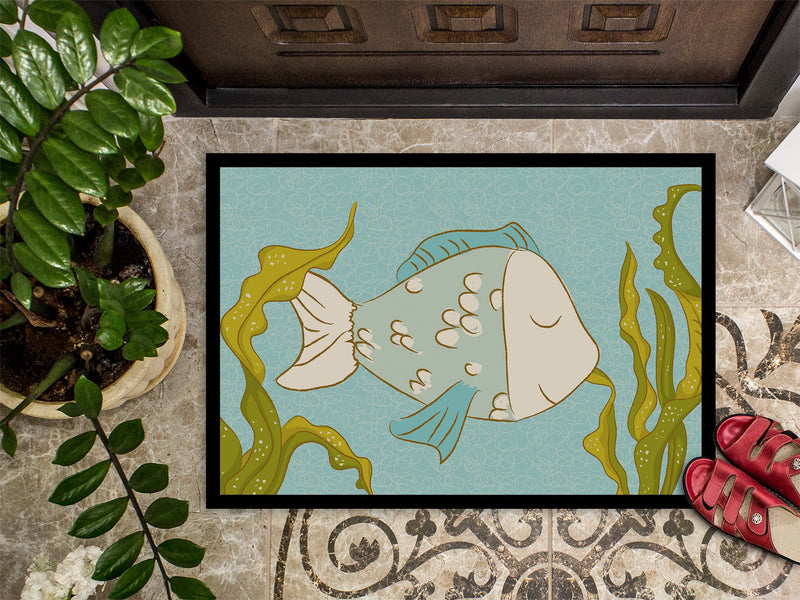 Blue Fish Doormat - 18x27 Decorative Floor Mat – Indoor/Outdoor Rug with Artistic Flair BB8545MAT