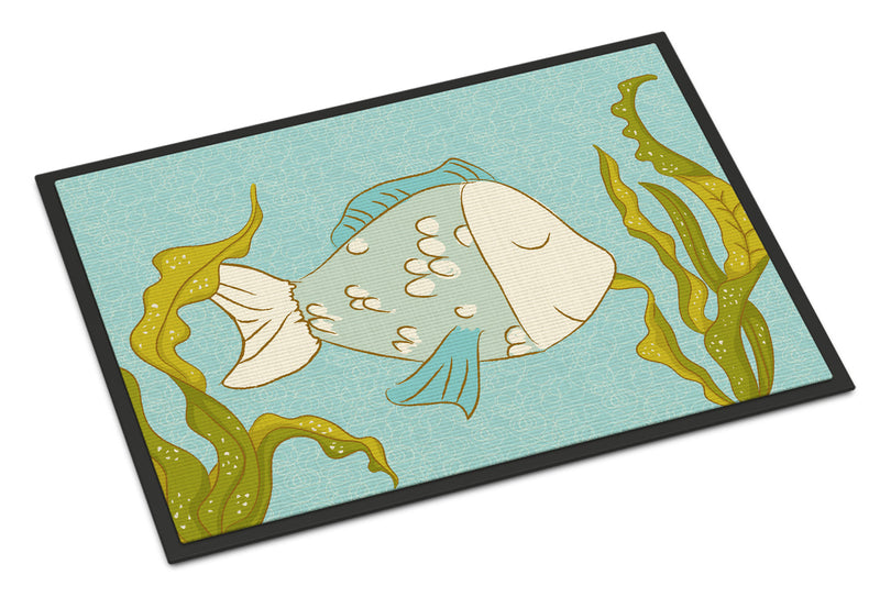 Blue Fish Doormat - 18x27 Decorative Floor Mat – Indoor/Outdoor Rug with Artistic Flair BB8545MAT
