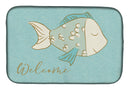 Blue Fish Welcome Dish Drying Mat – Absorbent, Artistic Kitchen Essentials BB8549DDM