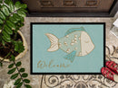 Blue Fish Welcome Doormat - 24x36 Decorative Floor Mat – Indoor/Outdoor Rug with Artistic Flair BB8549JMAT