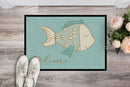 Blue Fish Welcome Doormat - 18x27 Decorative Floor Mat – Indoor/Outdoor Rug with Artistic Flair BB8549MAT