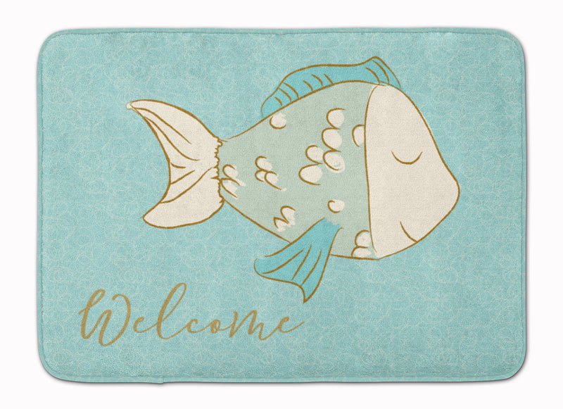 Blue Fish Welcome Machine Washable Memory Foam Mat BB8549RUG