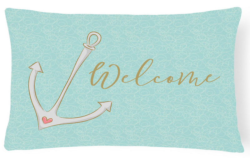 Anchor Welcome Canvas Fabric Decorative Pillow BB8558PW1216