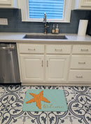 Starfish Welcome Memory Foam Kitchen Mat Machine Washable Anti-Fatigue Cushion Comfort Bath or Kitchen Rug