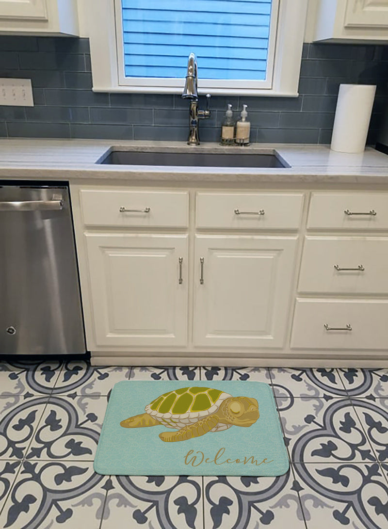 Sea Turtle Welcome Machine Washable Memory Foam Mat BB8562RUG