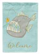 Frog Fish House Flag 28x40 Porch Sleeve Pole Decorative Outside Yard Banner Artwork Wall Hanging, Polyester