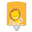Lion on Quatrafoil Ceramic Night Light Compact, UL-Certified, Ideal for Bedroom, Bathroom, Nursery, Hallway, Kitchen, 6x4x3, Multicolor