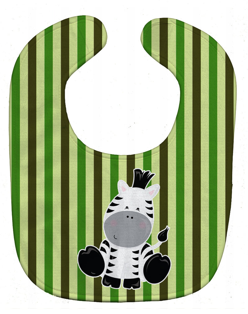 Zebra on Stripes Baby Bib BB8607BIB