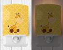 Giraffe Ceramic Night Light Compact, UL-Certified, Ideal for Bedroom, Bathroom, Nursery, Hallway, Kitchen, 6x4x3, Multicolor