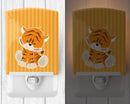 Tiger Ceramic Night Light Compact, UL-Certified, Ideal for Bedroom, Bathroom, Nursery, Hallway, Kitchen, 6x4x3, Multicolor