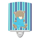 Baby Boy Bear with Star Ceramic Night Light Compact, UL-Certified, Ideal for Bedroom, Bathroom, Nursery, Hallway, Kitchen, 6x4x3, Multicolor
