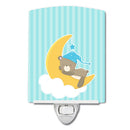 Baby Boy Bear Sleeping Ceramic Night Light Compact, UL-Certified, Ideal for Bedroom, Bathroom, Nursery, Hallway, Kitchen, 6x4x3, Multicolor