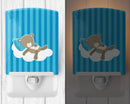 Baby Boy Bear on Cloud Ceramic Night Light Compact, UL-Certified, Ideal for Bedroom, Bathroom, Nursery, Hallway, Kitchen, 6x4x3, Multicolor