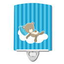 Baby Boy Bear on Cloud Ceramic Night Light Compact, UL-Certified, Ideal for Bedroom, Bathroom, Nursery, Hallway, Kitchen, 6x4x3, Multicolor