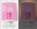 Ballet Shoes on Stripes Ceramic Night Light Compact, UL-Certified, Ideal for Bedroom, Bathroom, Nursery, Hallway, Kitchen, 6x4x3, Multicolor