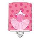 Ballet Tutu on Polka dots Ceramic Night Light Compact, UL-Certified, Ideal for Bedroom, Bathroom, Nursery, Hallway, Kitchen, 6x4x3, Multicolor