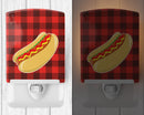 Backyard BBQ Hot Dog Ceramic Night Light Compact, UL-Certified, Ideal for Bedroom, Bathroom, Nursery, Hallway, Kitchen, 6x4x3, Multicolor
