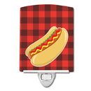 Backyard BBQ Hot Dog Ceramic Night Light Compact, UL-Certified, Ideal for Bedroom, Bathroom, Nursery, Hallway, Kitchen, 6x4x3, Multicolor
