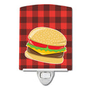 Backyard BBQ Hamburger Ceramic Night Light Compact, UL-Certified, Ideal for Bedroom, Bathroom, Nursery, Hallway, Kitchen, 6x4x3, Multicolor