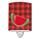 Backyard BBQ Watermelon Ceramic Night Light Compact, UL-Certified, Ideal for Bedroom, Bathroom, Nursery, Hallway, Kitchen, 6x4x3, Multicolor