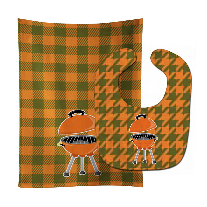 Backyard BBQ Grill Baby Bib & Burp Cloth BB8632STBU