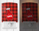 Backyard BBQ Sauce Ceramic Night Light Compact, UL-Certified, Ideal for Bedroom, Bathroom, Nursery, Hallway, Kitchen, 6x4x3, Multicolor