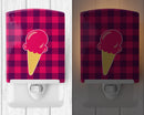 Backyard BBQ Ice Cream Ceramic Night Light Compact, UL-Certified, Ideal for Bedroom, Bathroom, Nursery, Hallway, Kitchen, 6x4x3, Multicolor