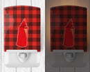 Backyard BBQ Ketchup Ceramic Night Light Compact, UL-Certified, Ideal for Bedroom, Bathroom, Nursery, Hallway, Kitchen, 6x4x3, Multicolor