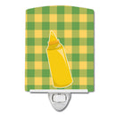 Backyard BBQ Mustard Ceramic Night Light Compact, UL-Certified, Ideal for Bedroom, Bathroom, Nursery, Hallway, Kitchen, 6x4x3, Multicolor