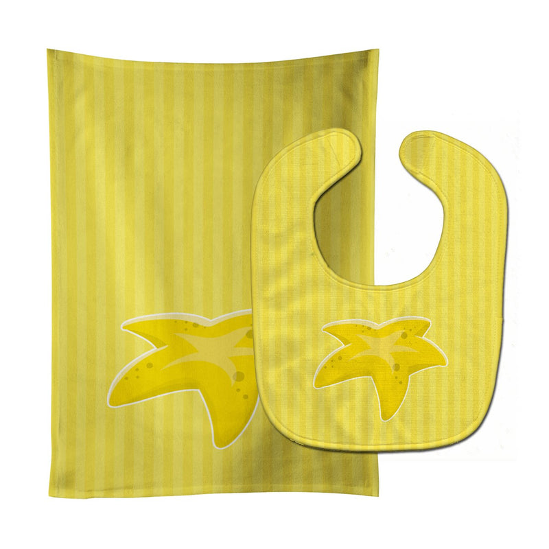 Starfish Baby Bib & Burp Cloth BB8640STBU