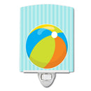 Beach Ball Ceramic Night Light Compact, UL-Certified, Ideal for Bedroom, Bathroom, Nursery, Hallway, Kitchen, 6x4x3, Multicolor