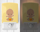 Beach Baby Boy Bathing Suit Ceramic Night Light Compact, UL-Certified, Ideal for Bedroom, Bathroom, Nursery, Hallway, Kitchen, 6x4x3, Multicolor