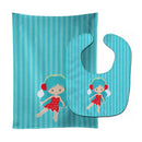 Blue Haired Fairy Baby Bib & Burp Cloth BB8676STBU