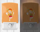 Ginger Haired Fairy Ceramic Night Light Compact, UL-Certified, Ideal for Bedroom, Bathroom, Nursery, Hallway, Kitchen, 6x4x3, Multicolor