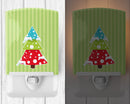 Merry Christmas Tree and Stripes Ceramic Night Light Compact, UL-Certified, Ideal for Bedroom, Bathroom, Nursery, Hallway, Kitchen, 6x4x3, Multicolor