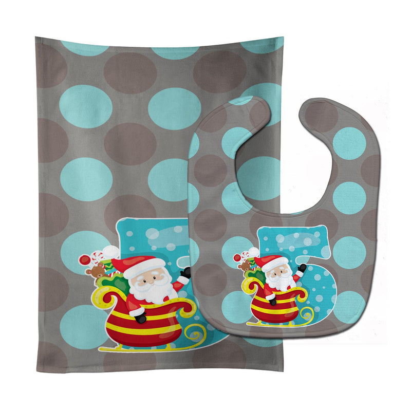 Christmas Month 5 Baby Bib & Burp Cloth BB8691STBU