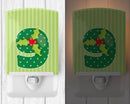 Christmas Month 9 Holly Ceramic Night Light Compact, UL-Certified, Ideal for Bedroom, Bathroom, Nursery, Hallway, Kitchen, 6x4x3, Multicolor