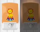 Circus Lion Ceramic Night Light Compact, UL-Certified, Ideal for Bedroom, Bathroom, Nursery, Hallway, Kitchen, 6x4x3, Multicolor