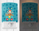 Circus Money Train Car Ceramic Night Light Compact, UL-Certified, Ideal for Bedroom, Bathroom, Nursery, Hallway, Kitchen, 6x4x3, Multicolor