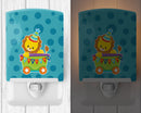 Circus Lion Train Car Ceramic Night Light Compact, UL-Certified, Ideal for Bedroom, Bathroom, Nursery, Hallway, Kitchen, 6x4x3, Multicolor
