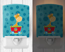 Circus Giraffe Train Car Ceramic Night Light Compact, UL-Certified, Ideal for Bedroom, Bathroom, Nursery, Hallway, Kitchen, 6x4x3, Multicolor