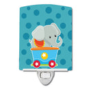 Circus Elephant Train Car Ceramic Night Light Compact, UL-Certified, Ideal for Bedroom, Bathroom, Nursery, Hallway, Kitchen, 6x4x3, Multicolor