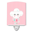 Rain Cloud Ceramic Night Light Compact, UL-Certified, Ideal for Bedroom, Bathroom, Nursery, Hallway, Kitchen, 6x4x3, Multicolor