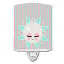 Sun Face Ceramic Night Light Compact, UL-Certified, Ideal for Bedroom, Bathroom, Nursery, Hallway, Kitchen, 6x4x3, Multicolor